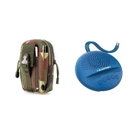 Portable Wireless Bluetooth Speaker & Molle Phone Bag (Combo Set)