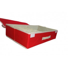 Innerwear Organizer Multi Compartment Cell Foldable Storage Box - Red