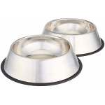 Anti Skid Stainless Steel Dog Bowls - Silver