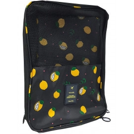 Shoe Bag Shoe Pouch -  Black Lemon
