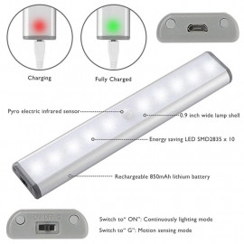Stick On Anywhere Portable Wireless 10 LED Cabinet Lights Motion Sensor